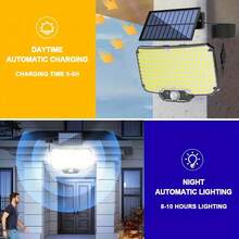 1个106/234LED户外太阳能灯，带运动传感器、遥控器和太阳能泛光灯，3种模式，带延长线，适用于庭院、门廊、露营和后院。 - 太陽能壁燈 - 查看 9