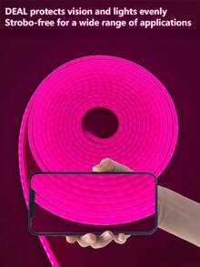 粉色LED霓虹灯，适用于婚礼、公主房、卧室装饰、派对氛围照明，5V硅胶防水霓虹灯条