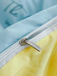 Joivida 3pcs/Set Blue Floral Printed Korean Style Countryside Style Bedding Set, Made Of Soft Aloe With Brushed Texture, Including 1 Duvet Cover And 2 Pillowcases, Multiple Sizes Available, Filling Not Included - Blue and White - View 13