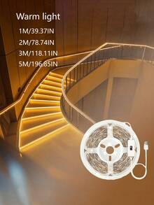 USB Powered Motion Sensor Light Strip With Auto On/Off Function - Multicolor Lighting For Halloween, Stairs, Bedroom And Hallway, No Wiring Required, Easy Stick-On Motion Sensor Built-In Lamp - Multicolor - View 23