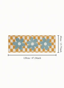 Joivida 1 件花卉黄色和蓝色床边地毯，柔软人造羊毛冬季地毯，适合卧室、客厅、书房、游戏室、时尚家居装饰礼物 - 彩色 - 查看 13