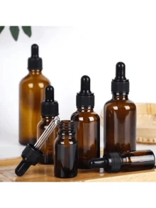 5个装（5毫升-100毫升）琥珀色玻璃滴管瓶，酊剂瓶，带玻璃滴管，适用于精油、芳香疗法、香水、实验室、药房、液体、旅行，玻璃瓶带玻璃滴管 - 分裝瓶 - 查看 3