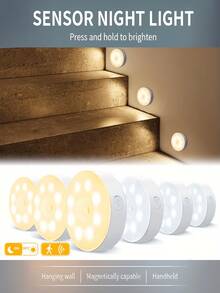 LED Wireless Night Light, 8 Bulbs Solid Color Dimmable USB Rechargeable Reading Lamp,Smart Sensor Motion Activated, Magnetic Detachable, Bedside Bedroom Book Light, Multi-Function Student Night Vision Reading Light, - Multicolor - View 2