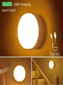 LED Wireless Night Light, 8 Bulbs Solid Color Dimmable USB Rechargeable Reading Lamp,Smart Sensor Motion Activated, Magnetic Detachable, Bedside Bedroom Book Light, Multi-Function Student Night Vision Reading Light, - Multicolor - View 6
