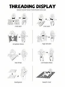 1条特大号浴巾，多种尺寸可选，蓝色、藏青色、粉色、浅灰色，条纹图案，超细纤维印花，柔软吸水，浴室必备，度假必备，沙滩、游泳、泳池、健身房适用，多用途浴巾/沙滩巾 - 藍色 - 查看 6