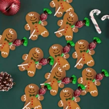 100/50/10pcs Christmas Lollipop Holder Cards, Snowman, Gingerbread Man Candy Cane Holder, Christmas Gift Card Sleeves, Classroom Gifts, Christmas Decorations, Bulk Holiday Cards For Neighbors & Teachers, Christmas Message Cards, For Candy Cane Christmas Party Favors - Multicolor - View 3