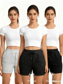 Women Shorts - Multicolor 3Pcs - View 9