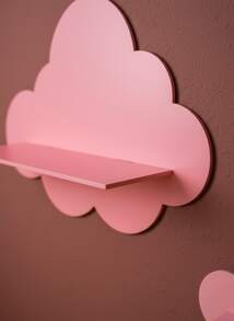 Joivida Bohemian Floating Shelf, Unique Wooden Wave Cloud Shaped Wall Mounted Storage Rack Suitable For Various Room Types, Adorable Decorative Design For Girls Elegant Room - Pink - View 4