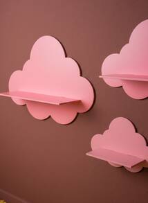 Joivida Bohemian Floating Shelf, Unique Wooden Wave Cloud Shaped Wall Mounted Storage Rack Suitable For Various Room Types, Adorable Decorative Design For Girls Elegant Room - Pink - View 5