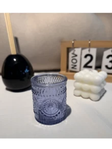 1/6/12个装蓝色玻璃烛台，复古烛台散装，茶蜡烛台，适用于餐桌摆饰、家居装饰、新娘送礼会、生日派对、圣诞节、感恩节派对餐桌装饰 - 藍色 - 查看 7
