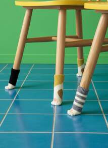 Joivida 4 件套椅子袜，硬木地板椅子腿套，猫爪椅子腿套，保护地板，椅子腿地板保护垫，防止划痕并减少噪音 - 彩色 - 查看 2