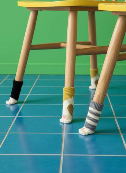 Joivida 4 件套椅子袜，硬木地板椅子腿套，猫爪椅子腿套，保护地板，椅子腿地板保护垫，防止划痕并减少噪音