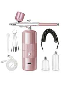 Airbrush For Nails Cordless Portable Airbrush Kit With Compressor 30PSI High-Pressure Rechargeable Air Brush Spray Machine With 0.3MM Nozzle For Painting Model Barber Cookie Cake - Multicolor - View 12