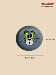 TOM & JERRY X Joivida 1 件陶瓷餐盘，适用于家庭、客厅、餐厅、厨房，可用作零食盘、糖果盘、甜点盘、沙拉碗、储物盘、蛋糕盘、水果盘、餐盘、碗，可盛放谷物、蔬菜、肉类、面包，适用于家庭聚会、派对、餐厅、野餐、婚礼庆典、派对服务托盘。