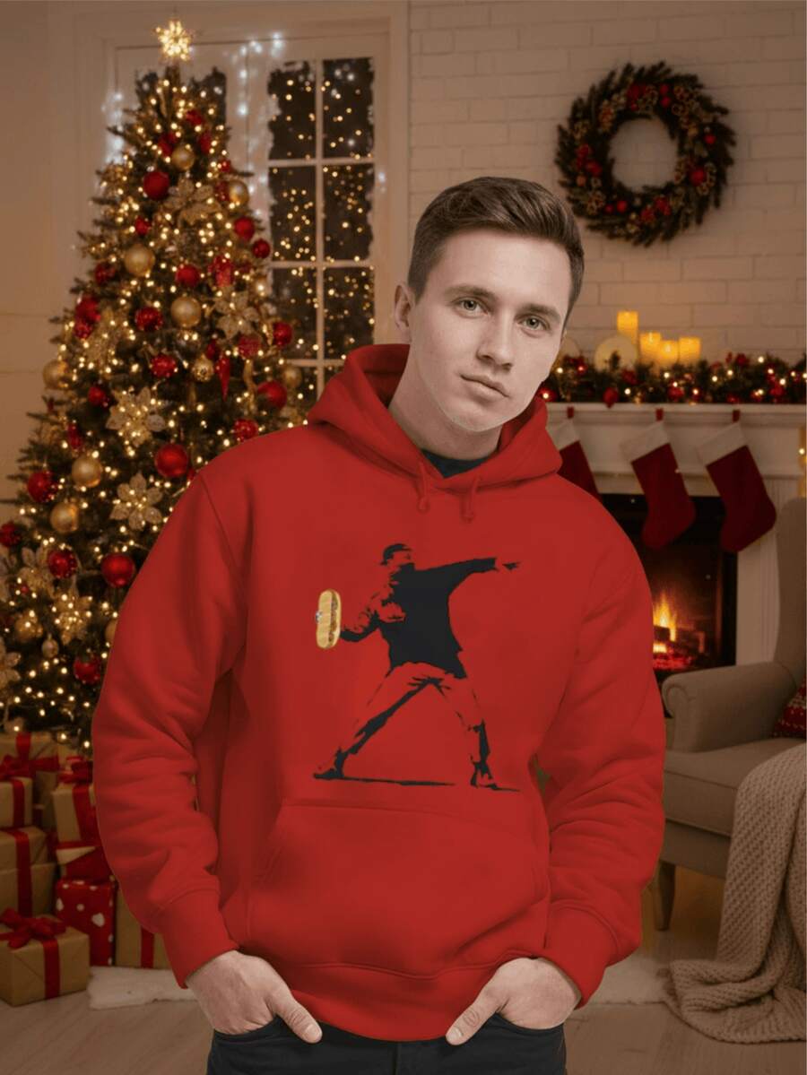 sudadera ropa de hombre sudadera para hombre camisas de hombresudaderas para hombre playera manga larga hombre camisa mangalarga hombre sudadera hombre ropa otoño invierno manga larga disfraz de Navidad - Rojo - Ver 1