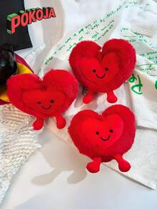 POKOJA LAND 1个装 3.9英寸-Beatty Love 毛绒娃娃吊坠，可爱红色爱心填充娃娃，适合作为情人节/圣诞节及其他节日礼物送给妻子、女朋友、男朋友、爱人 - 彩色 - 查看 5