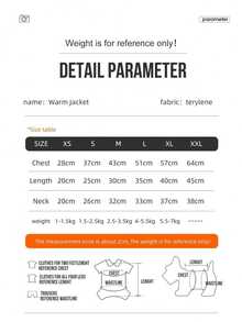 PETSIN 3-Layer Thick Warm Pet Dog Jacket Outfits For Autumn/Winter, Suitable For Poodle, Teddy, Yorkshire Terrier & Other Small/Medium Breed Dogs