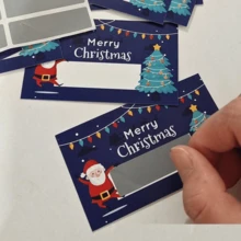 50Pcs Christmas Holiday Scratch Cards With Santa And Tree Design | DIY Holiday Gifts And Prize Tickets | Interactive Party Games For Friends And Family | Including 30 Double-Sided Printing Cards + 30 Scratch Stickers, Christmas Cards - Multicolor - View 1