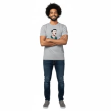 Playera algodón con estampado de Jugador Mexicano Hirv Lozano Niño y Adulto Para Toda la Familia Diferentes Colores - Gris - Ver 4