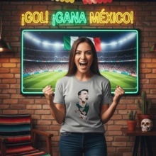 Playera algodón con estampado de Jugador Mexicano Hirv Lozano Niño y Adulto Para Toda la Familia Diferentes Colores - Gris - Ver 2