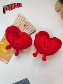 POKOJA LAND 1个装 3.9英寸-Beatty Love 毛绒娃娃吊坠，可爱红色爱心填充娃娃，适合作为情人节/圣诞节及其他节日礼物送给妻子、女朋友、男朋友、爱人 - 彩色 - 查看 3