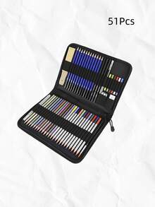 28/51/72件套绘画素描套装 - 专业美术用品 - 包括水彩、石墨、彩色颜料、金属色颜料、粉彩、炭笔 - 彩色 - 查看 6