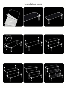 亚克力多层蛋糕架,透明展示架,甜点多层纸杯蛋糕架,婚礼派对小吃塔。 - 無色 - 查看 3