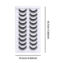 Himirell Separated False Eyelashes, 10 Pairs 16mm Messy Cross-Short Eyelashes Strip Lashes,Lashes,Eyelashes,Fake Lashes - Black - View 7