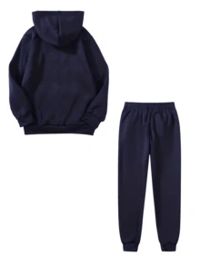 Hombre008 conjunto de sudadera con capucha Conjunto de moda para hombre sudadera con capucha de forro polar y pantalones de chándal casuales para otoño e inviernoregalo perfecto para novioropa conmemorativa de vieserie de regreso(Tallas corren pequeñas, pide una talla  grande.) - Azul - Ver 2
