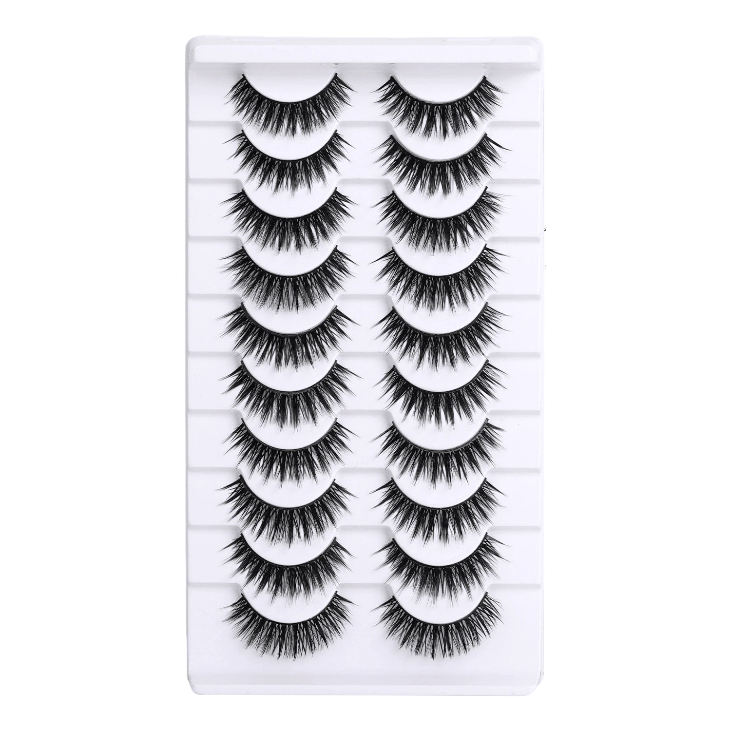 Himirell Separated False Eyelashes, 10 Pairs 16mm Messy Cross-Short Eyelashes Strip Lashes,Lashes,Eyelashes,Fake Lashes - Black - View 1