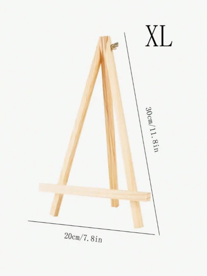 1pc Wooden Display Stand For Artwork, Mini Easel, Multi-Functional Painting Showcase, Triangle Phone And TVStand