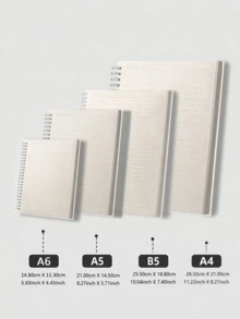 1本金属线圈装订笔记本，80张-160页，A6/A5/B5/A4尺寸，横线内芯，简约便携，防水，非常适合学生、商务人士返校季、学校用品、办公用品，情人节礼物。 - 米色 - 查看 2