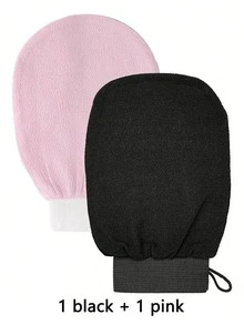 2双装深层去角质手套，光滑亮泽 - 身体磨砂沐浴 - 清洁去除死皮 - 温和有效的去角质手套，韩国去角质手套，明显去除死皮，100%人造丝纤维制成（2双/1只） - 彩色 - 查看 10