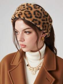 ROMWE Goth 1pc Vintage Leopard Fluffy Headband For Women, Warm Accessory Suitable For Daily Life, Commuting, Random Color - Multicolor - View 2