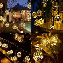 1 Đèn dây bóng LED năng lượng mặt trời Ma-rốc 20/30, Đèn dây ngoài trời màu trắng ấm/nhiều màu, Dùng cho tiệc cưới, sinh nhật, Giáng sinh, trang trí phòng ngủ tại nhà, phụ kiện ngày lễ, lối đi trong sân vườn - Nhiều màu - Xem 11