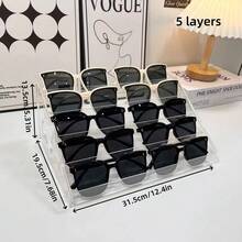 1个透明亚克力时尚眼镜收纳梯架，透明眼镜收纳展示盒眼镜收藏盒支架，配件架 | 眼镜展示方案 | 透明水晶架 | 透明设计 - 彩色 - 查看 11