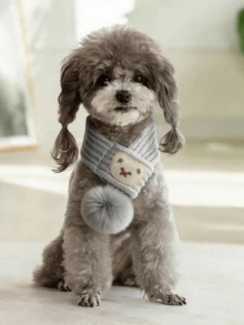 1 件可爱宠物围巾，猫狗秋冬季保暖颈巾，宠物时尚配饰，适合中小型宠物日常穿着、派对、生日等 - 彩色 - 查看 5