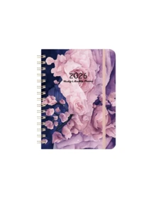 2026 Weekly & Monthly Planner, Jan 2026 - Dec 2026, Large 8.5" X 6.1" Spiral Bound Calendar, 70Sheets/140 Pages Thick Paper, Elastic Strap, Inner Pocket, Monthly Tabs, Dual Coil Binding, Durable Hardcover Notebook For Scheduling, Goal Setting, Notes, Academic & Office Organization, Floral & Animal Cover Designs - A5 - View 1