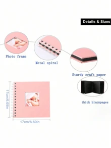 30-Page Rectangular/Square Hardcover Kraft Paper Scrapbook Album, Suitable For Weddings, Anniversaries, Parties, Home Use, Comes With 2 Sticker Sheets - Multicolor - View 8