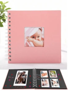 30-Page Rectangular/Square Hardcover Kraft Paper Scrapbook Album, Suitable For Weddings, Anniversaries, Parties, Home Use, Comes With 2 Sticker Sheets - Multicolor - View 3