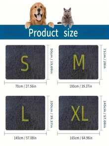 灰色防水宠物毯，绒面法兰绒材质，防滑底，舒适笼垫，床垫，可水洗，保暖舒适，室内适用 - 灰色 - 查看 4