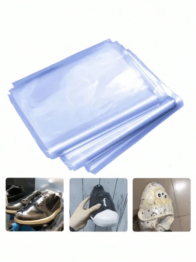 100Pcs PVC Heat Shrink Bags - Transparent Shrink Wrap Film For Packaging, Sealing & Storage, Dustproof Plastic Bags For Home, Office, Travel, Kitchen, Bathroom (3.94*5.91in, 4.72*7.87in, 9.84*13.78in, 11.81*15.75in) - Gift Wrapping, Organizing & Household Use