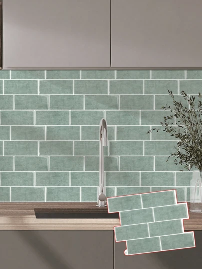 Waterproof Brick Pattern 3D Textured Self Adhesive Wall Panels Peel And Stick Removable Backsplash Tiles For Kitchen Bathroom DIY Home Decor Wall Stickers Decals Gift For Housewarming Birthday Graduation Festival Spring Decor