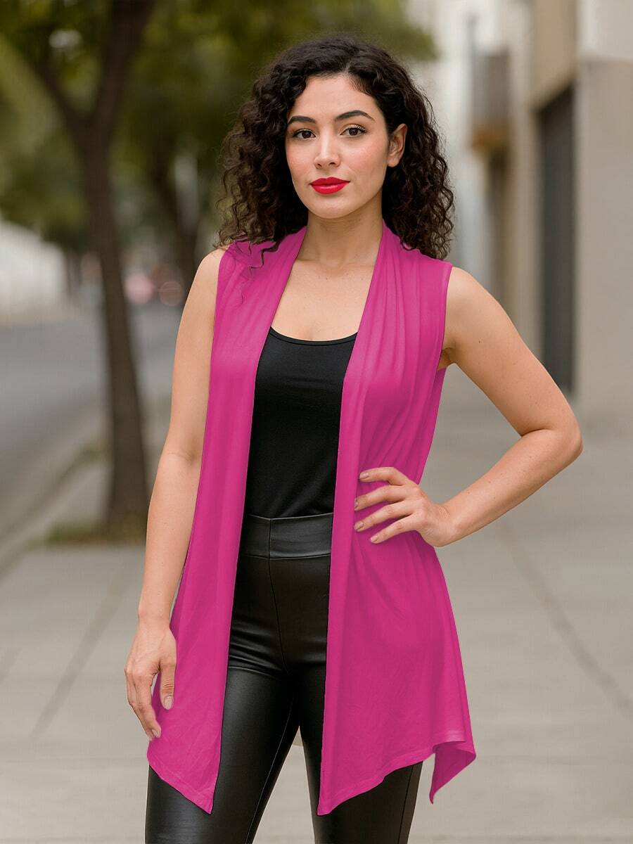 Chaleco Largo Ligero-Temporada - Fucsia - Ver 1
