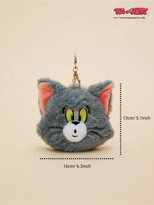 TOM & JERRY X Joivida Móc khóa hình mèo Tom dễ thương - Mặt dây chuyền hình mèo hoạt hình đáng yêu, phụ kiện ba lô mềm mại, túi treo xinh xắn không phải nhung, đồ trang trí thời trang ngọt ngào cho túi xách và chìa khóa. - Xám - Xem 2