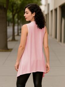 Chaleco Largo Ligero-Temporada - Rosa - Ver 3