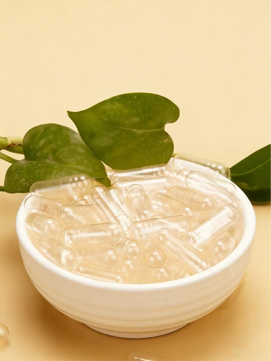 100 粒空胶囊素食尺寸 000/00/0/1/2/3/4 粒胶囊,100 粒优质空胶囊,透明空 0 粒胶囊用于 DIY 补充剂填充、秋季装饰、圣诞节装饰、客厅装饰、墙壁装饰、卧室窗帘, - Clear, Vegan-100 Count - 查看 1