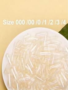 100 粒空胶囊素食尺寸 000/00/0/1/2/3/4 粒胶囊，100 粒优质空胶囊，透明空 0 粒胶囊用于 DIY 补充剂填充、秋季装饰、圣诞节装饰、客厅装饰、墙壁装饰、卧室窗帘， - Clear, Vegan-100 Count - 查看 8