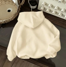 Sudadera con capucha cálida y suave para mujer con corazón - Beis - Ver 2