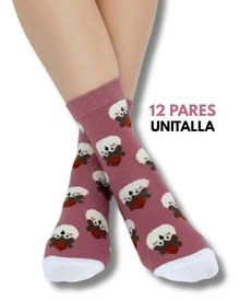 Paquete de calcetines Diseño Ardillas - 12 pares - rosa - Ver 2